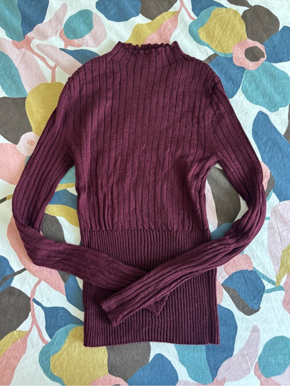 Banana Republic Ribbed Mock Neck Sweater - Burgundy